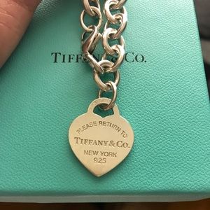 Tiffany & Co Heart tag charm bracelet ENGRAVED